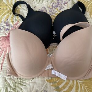 Cacique Nude T-Shirt Bra (with Black) - Smooth, Supportive Everyday Bra 38DD
